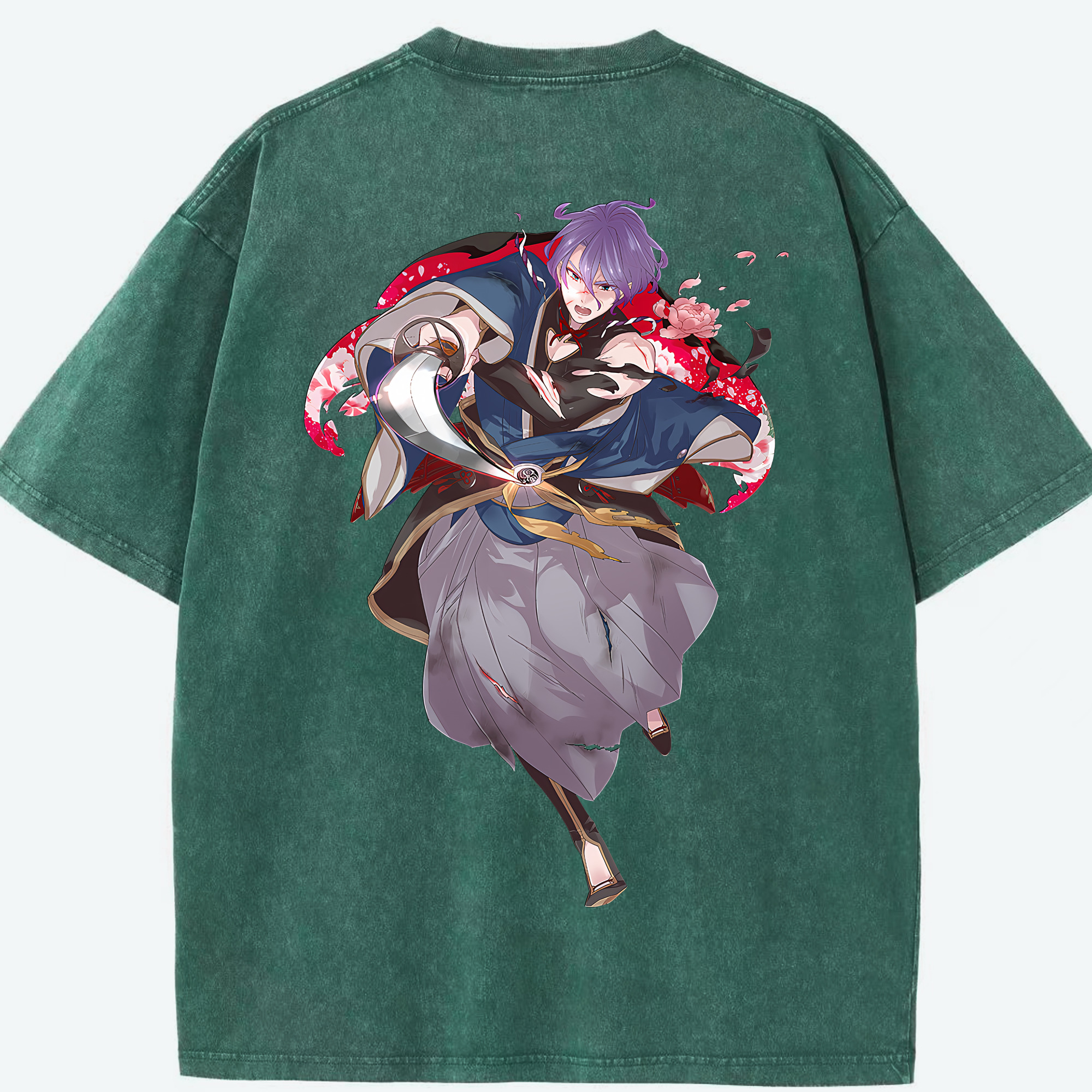 （画像用） 刀剣乱舞 Touken Ranbu 綿100% ヴィンテージ風 半袖Tシャツ（背面プリント）